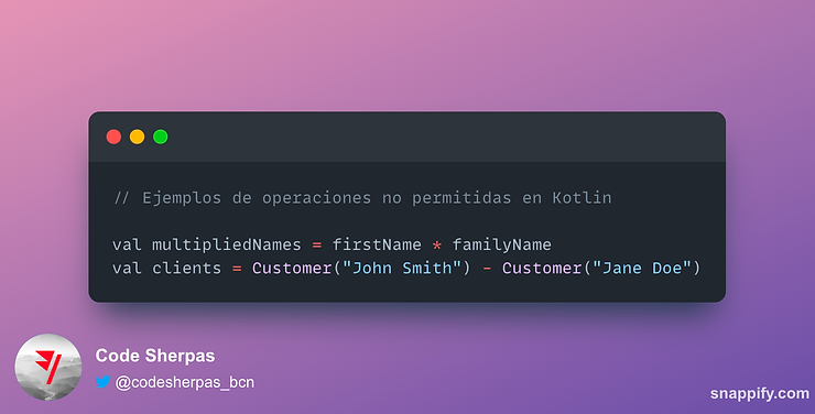 Ejemplos de opreraciones no permitidas en Kotlin