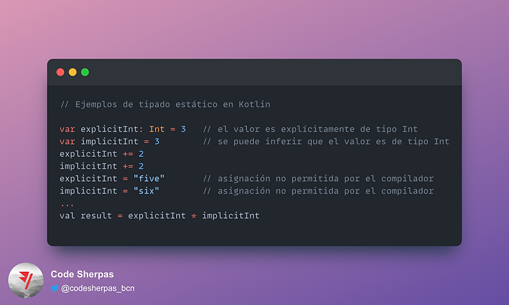 Ejemplos de tipado estático en Kotlin