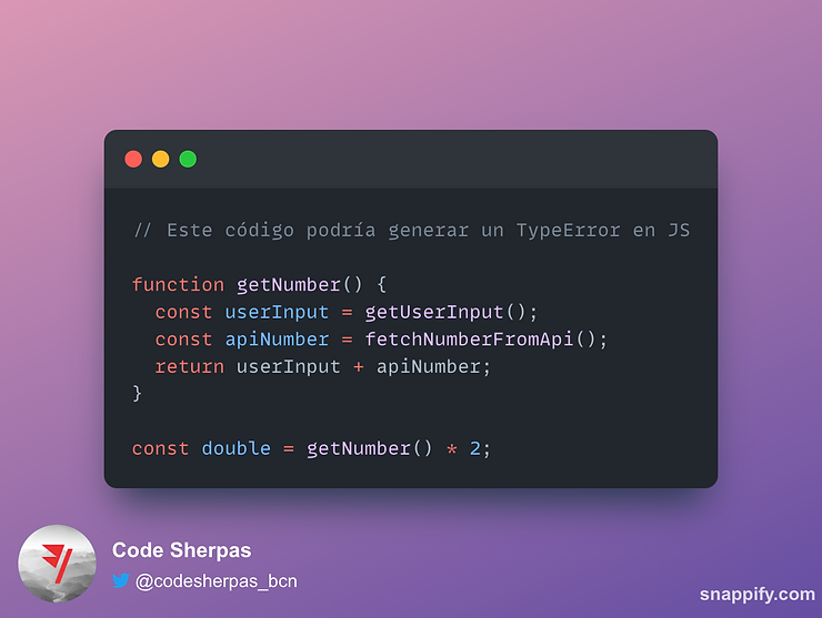 Código que podría generar un TypeError en JS